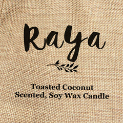 Raya personalised faux-burlap candle gift bag