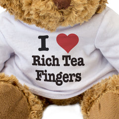 I LOVE RICH TEA FINGERS - Teddy Bear - Cute Cuddly Soft - Funny Gift Present