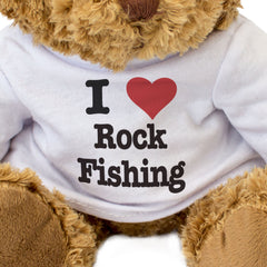 I LOVE ROCK FISHING - Teddy Bear - Cute Cuddly Soft Adorable - Gift Present