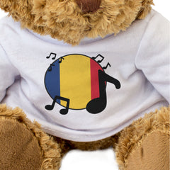 ROMANIA FLAG (MUSICAL NOTES) - Teddy Bear - Romanian Music Fan Gift Present