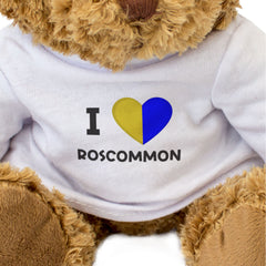 I LOVE ROSCOMMON (COUNTY COLOURS FLAG) - Teddy Bear - Ireland Gift Present