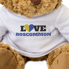 LOVE ROSCOMMON (COUNTY COLOURS HEART) - Teddy Bear - Funny Ireland Gift Present