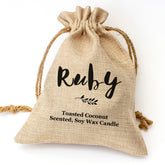 Ruby personalised toasted coconut candle gift set