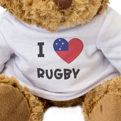 I LOVE RUGBY (SAMOA FLAG) - Teddy Bear - Cute Funny Soft - Souvenir Gift Present