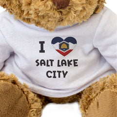I LOVE SALT LAKE CITY (UTAH FLAG) - Teddy Bear - Cute Cuddly - Gift Present