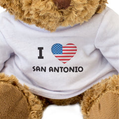 I LOVE SAN ANTONIO (USA FLAG) - Teddy Bear - Cute Cuddly - Texas Gift Present