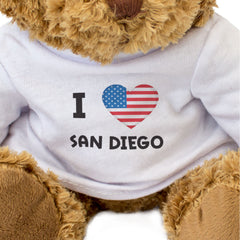 I LOVE SAN DIEGO (USA FLAG) - Teddy Bear - Cute Cuddly - California Gift Present