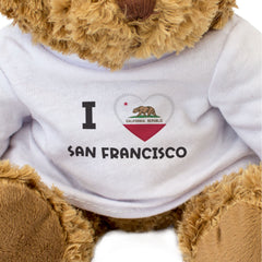 I LOVE SAN FRANCISCO (CALIFORNIA FLAG) - Teddy Bear - Cute Cuddly - Gift Present