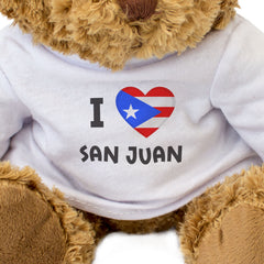 I LOVE SAN JUAN (PUERTO RICO FLAG) - Teddy Bear - Funny Souvenir Gift Present