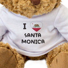 I LOVE SANTA MONICA (CALIFORNIA FLAG) - Teddy Bear - Cute Cuddly - Gift Present