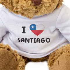 I LOVE SANTIAGO (CHILE FLAG) - Teddy Bear - Cute Cuddly Soft - Gift Present