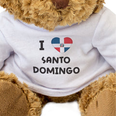 I LOVE SANTO DOMINGO (DOMINICAN REPUBLIC FLAG) - Teddy Bear - Gift Present