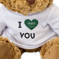 I LOVE YOU (SAUDI ARABIA FLAG) - Teddy Bear - Cute Funny - Romantic Gift Present