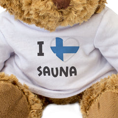 I LOVE SAUNA (FINLAND FLAG) - Teddy Bear - Cute Funny Souvenir Gift Present