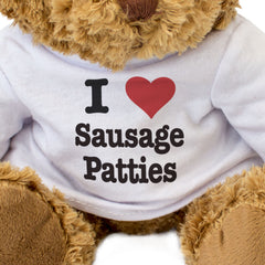 I LOVE SAUSAGE PATTIES - Teddy Bear - Cute Funny Soft Adorable - Gift Present