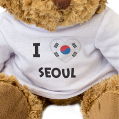 I LOVE SEOUL (SOUTH KOREA FLAG) - Teddy Bear - Cute Cuddly - Gift Present