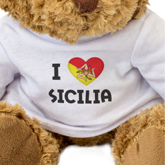 I LOVE SICILIA FLAG - Teddy Bear - Cute Cuddly Soft - Sicily Italy Gift Present