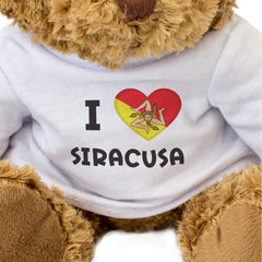 I LOVE SIRACUSA (SICILY FLAG) - Teddy Bear - Cute Cuddly - Syracuse Gift Present