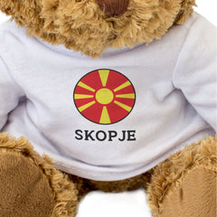 SKOPJE (NORTH MACEDONIA FLAG ROUNDEL) - Teddy Bear - Funny Souvenir Gift Present