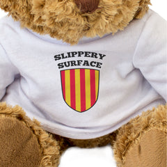 SLIPPERY SURFACE (RED & YELLOW STRIPES) - Teddy Bear - Motorsport Gift Present