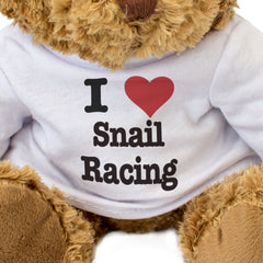 I LOVE SNAIL RACING - Teddy Bear - Cute Cuddly Soft Adorable - Gift Present