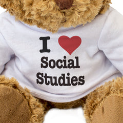 I LOVE SOCIAL STUDIES - Teddy Bear - Cute Cuddly Soft Adorable - Gift Present