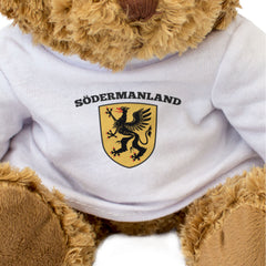 SÖDERMANLAND FLAG - Teddy Bear - Cute Cuddly Soft Adorable - Sweden Gift Present