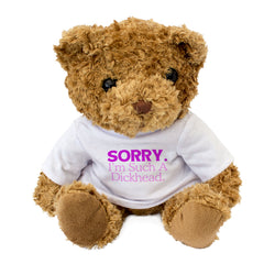 SORRY I'M SUCH A DICKHEAD (MAGENTA) - Teddy Bear - Cute - Apology Gift Present