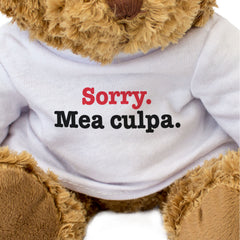 SORRY MEA CULPA - Teddy Bear - Cute Cuddly Soft - Apology Gift Present