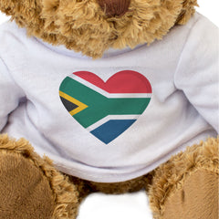 SOUTH AFRICA FLAG HEART - Teddy Bear - Cute Cuddly Soft Adorable - Gift Present