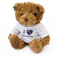 I LOVE SOUTH GEORGIA FLAG - Teddy Bear - Cute - Funny British Gift Present