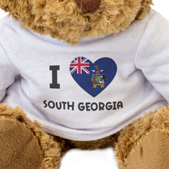 I LOVE SOUTH GEORGIA FLAG - Teddy Bear - Cute - Funny British Gift Present