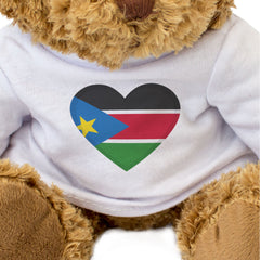 SOUTH SUDAN FLAG HEART - Teddy Bear - Cute Cuddly Soft Adorable - Gift Present