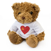 USSR SOVIET UNION FLAG HEART - Teddy Bear - Cute Funny - Souvenir Gift Present