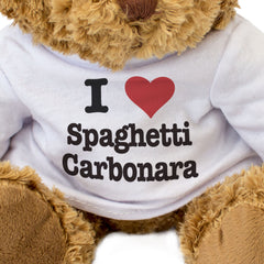 I LOVE SPAGHETTI CARBONARA - Teddy Bear - Cute Cuddly Soft - Gift Present