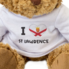 I LOVE ST LAWRENCE (JERSEY FLAG) - Teddy Bear - Cute Cuddly - Funny Gift Present