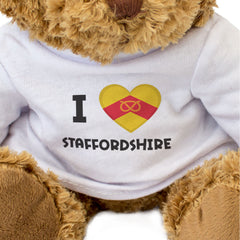 I LOVE STAFFORDSHIRE FLAG - Teddy Bear - Cute Cuddly Soft - Gift Present