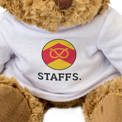 STAFFS COUNTY FLAG ROUNDEL - Teddy Bear - Cute - Staffordshire Gift Present