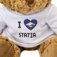 I LOVE STATIA FLAG - Teddy Bear - Cute Cuddly - Funny Sint Eustatius Gift Present