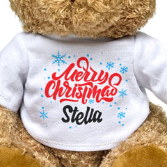 MERRY CHRISTMAS STELLA - Teddy Bear - Cute Cuddly Soft - Xmas Gift Present