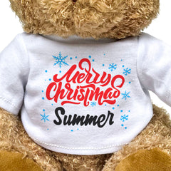 MERRY CHRISTMAS SUMMER - Teddy Bear - Cute Cuddly Soft - Xmas Gift Present