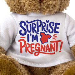 SURPRISE I'M PREGNANT! - Teddy Bear - Cute Cuddly Soft Adorable - Gift Present