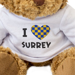I LOVE SURREY FLAG - Teddy Bear - Cute Cuddly Soft Adorable - Gift Present