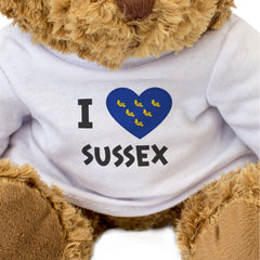 I LOVE SUSSEX FLAG - Teddy Bear - Cute Cuddly Soft Adorable - Gift Present