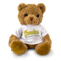SWEDEN (SCRIPT) - Teddy Bear - Cute Soft - Funny Swedish Souvenir Gift Present