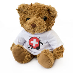 SWITZERLAND FLAG (MUSICAL NOTES) - Teddy Bear - Swiss Music Fan Gift Present