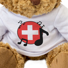 SWITZERLAND FLAG (MUSICAL NOTES) - Teddy Bear - Swiss Music Fan Gift Present