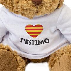 T'ESTIMO (CATALAN FLAG) - Teddy Bear - I Love You - Cute Romantic Gift Present