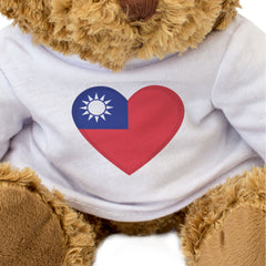 TAIWAN FLAG HEART - Teddy Bear - Cute Cuddly Soft - Taiwanese Gift Present