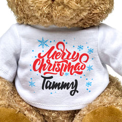 MERRY CHRISTMAS TAMMY - Teddy Bear - Cute Cuddly Soft - Xmas Gift Present